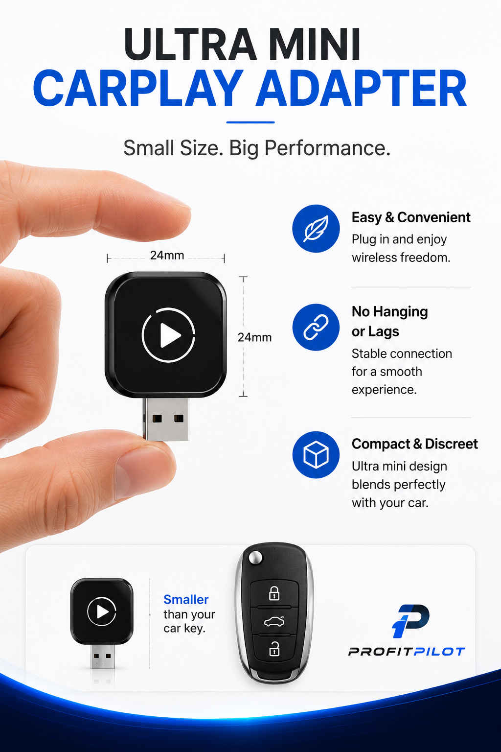 2-in-1 Wireless CarPlay & Android Auto Adapter for OEM Wired Systems